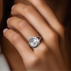 Invicta Angel Ring Watch 44480 Silver Tone 17.5mm Stainless Steel